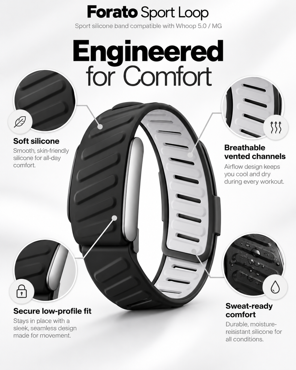 Forato Sport Loop — Silicone Band for WHOOP 5.0 & 5.0 MG