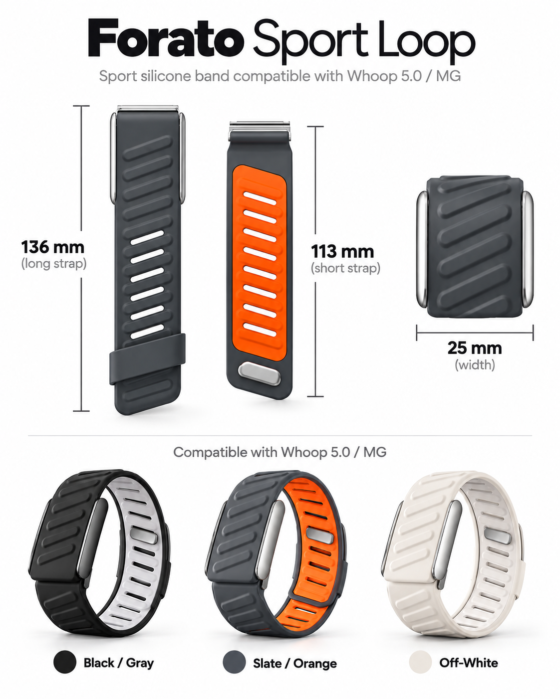 Forato Sport Loop — Silicone Band for WHOOP 5.0 & 5.0 MG