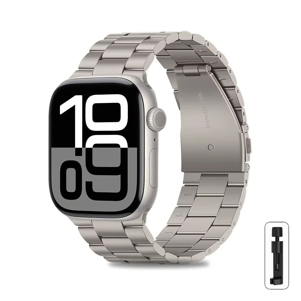 Warm Gray classic link bracelet compatible with Apple Watch