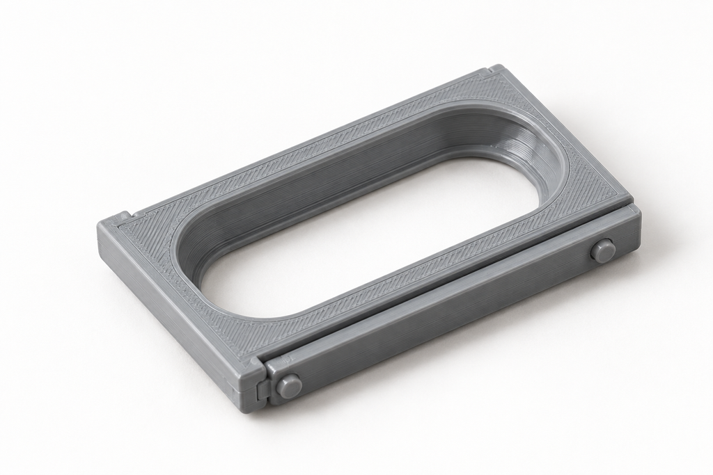 Gray Forato ClipLink adapter frame, product render