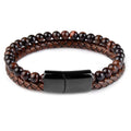 Forato Natural Stone & Braided Leather Bracelet