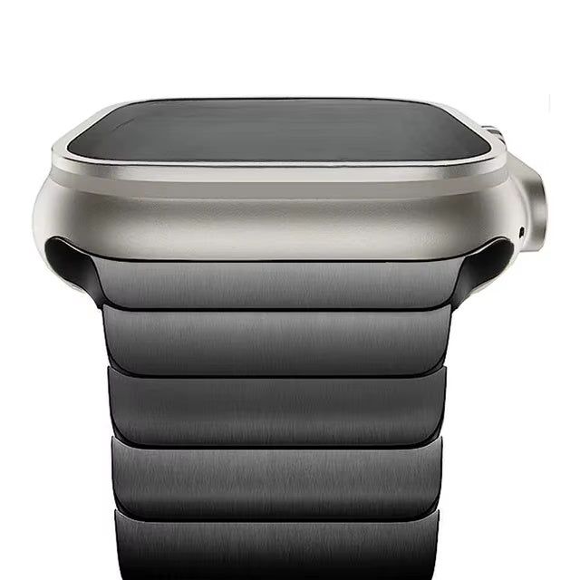 Black stainless steel butterfly clasp bracelet for Apple Watch