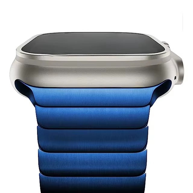 Blue stainless steel butterfly clasp bracelet for Apple Watch