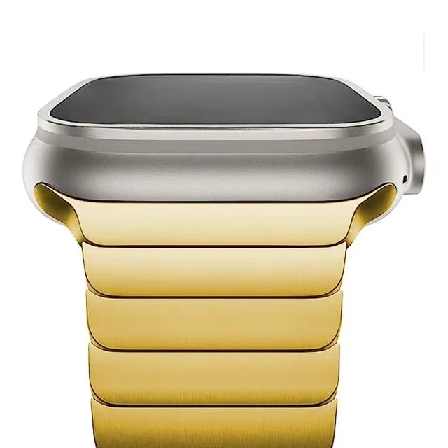 Gold stainless steel butterfly clasp bracelet for Apple Watch