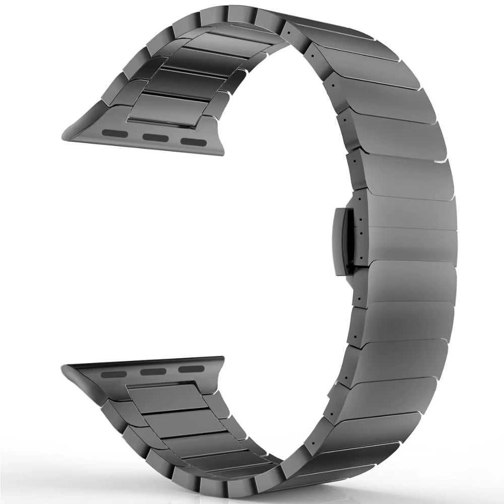 Silver stainless steel link bracelet side detail