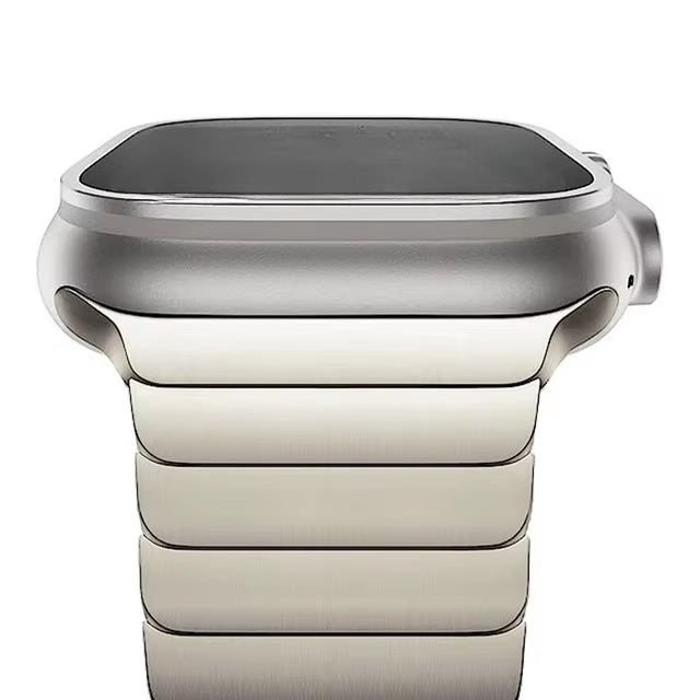 Silver stainless steel butterfly clasp bracelet for Apple Watch